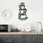 Wallity Coffee Accesorio decorativo de pared de metal Negro